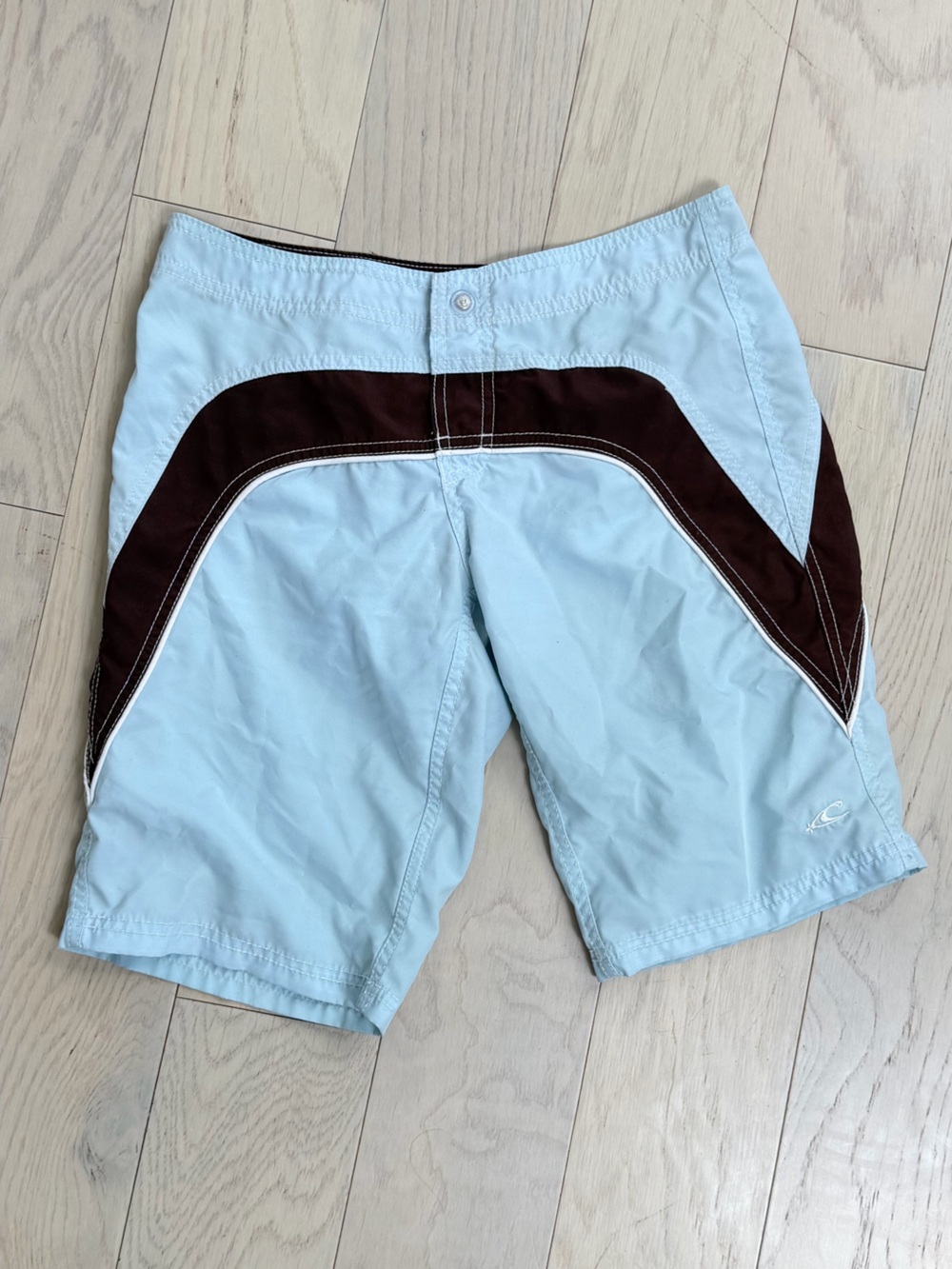O'Neill Light Blue Athletic Shorts with Brown Accent Size 0